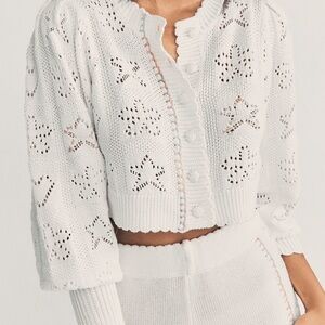 LoveShackFancy Lata Cropped Cardigan